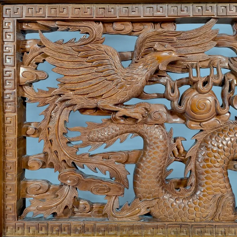 Панно Дракон та Фенікс DF-1 тік Індонезія