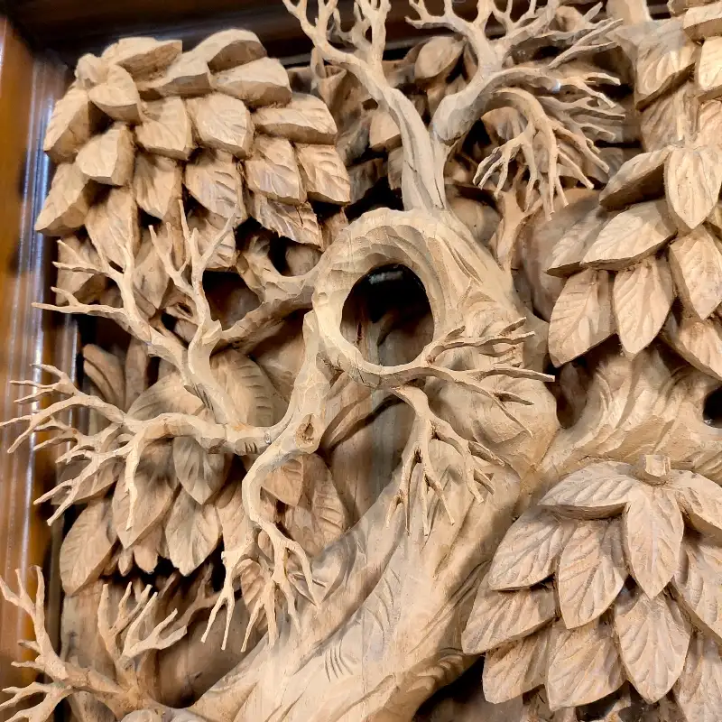 Панно дерев'яне Зебу - горбата корова (GK-2) тік Індонезія