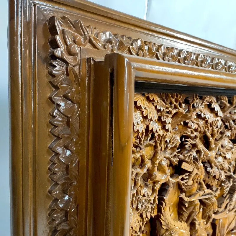 Панно дерев'яне Крішна і Арджуна (KK-22) 167х58 тік Індонезія