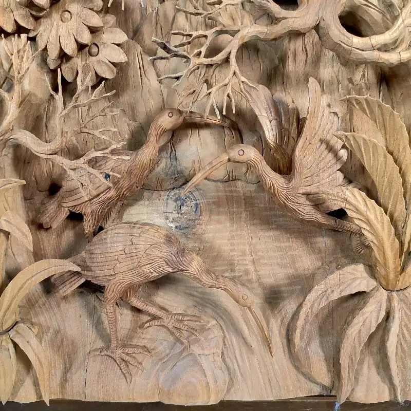 Панно дерев'яне Птахи Ківі (KV-1) дерево тік Індонезія