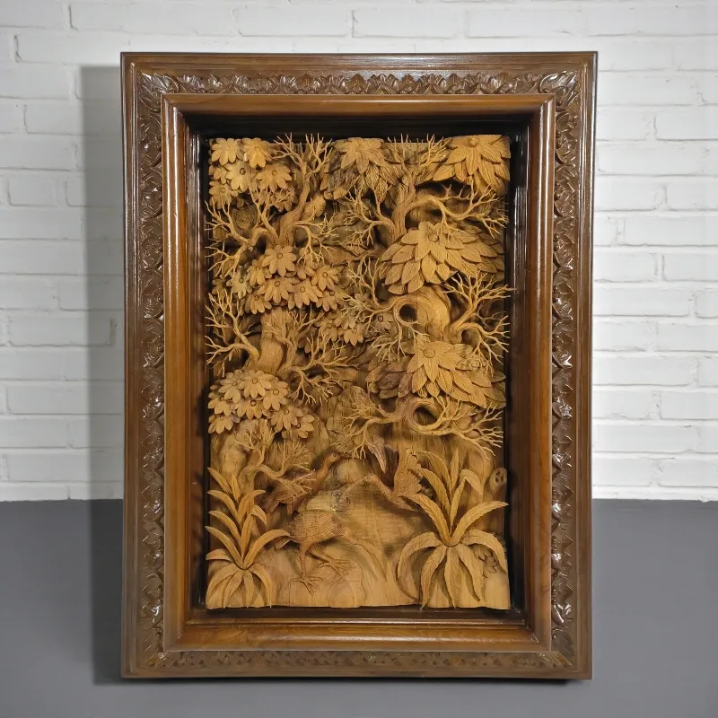 Панно дерев'яне Птахи Ківі (KV-1) дерево тік Індонезія