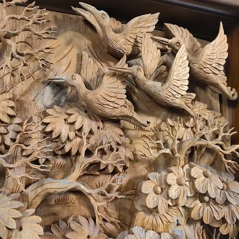 Панно дерев'яне Дикі Кози (KZ-1) тік Індонезія