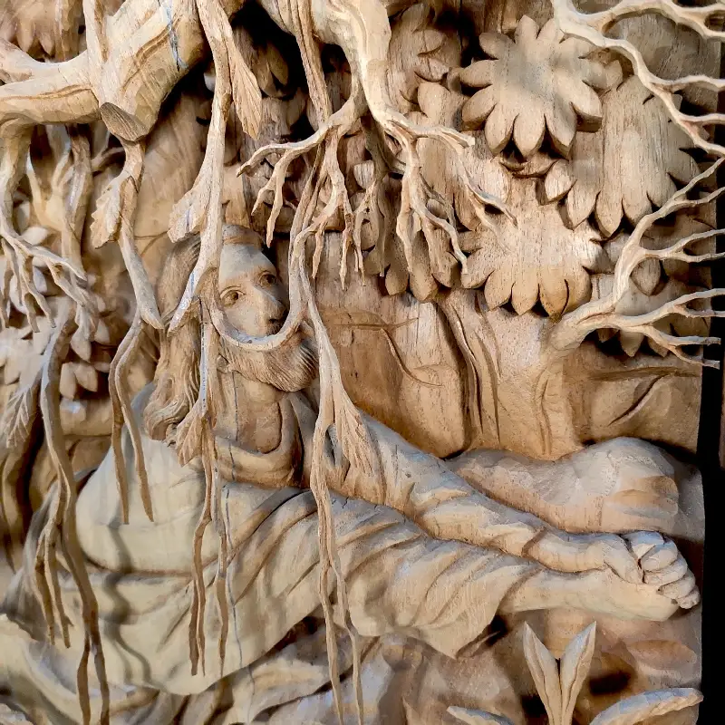 Панно Молитва Ісуса Христа (M-1) 62х81х12 тікове дерево Індонезія 