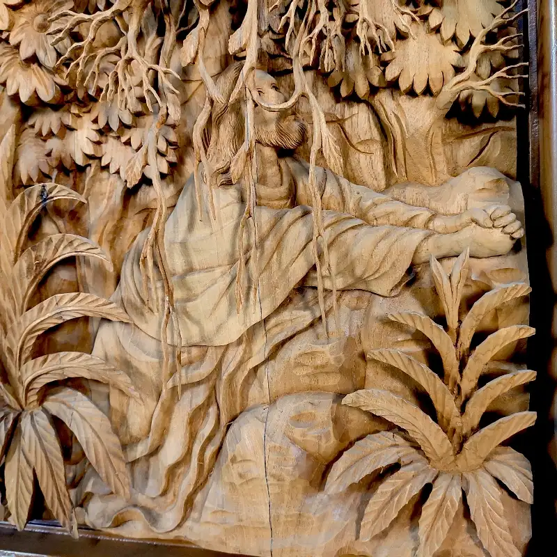 Панно Молитва Ісуса Христа (M-1) 62х81х12 тікове дерево Індонезія 