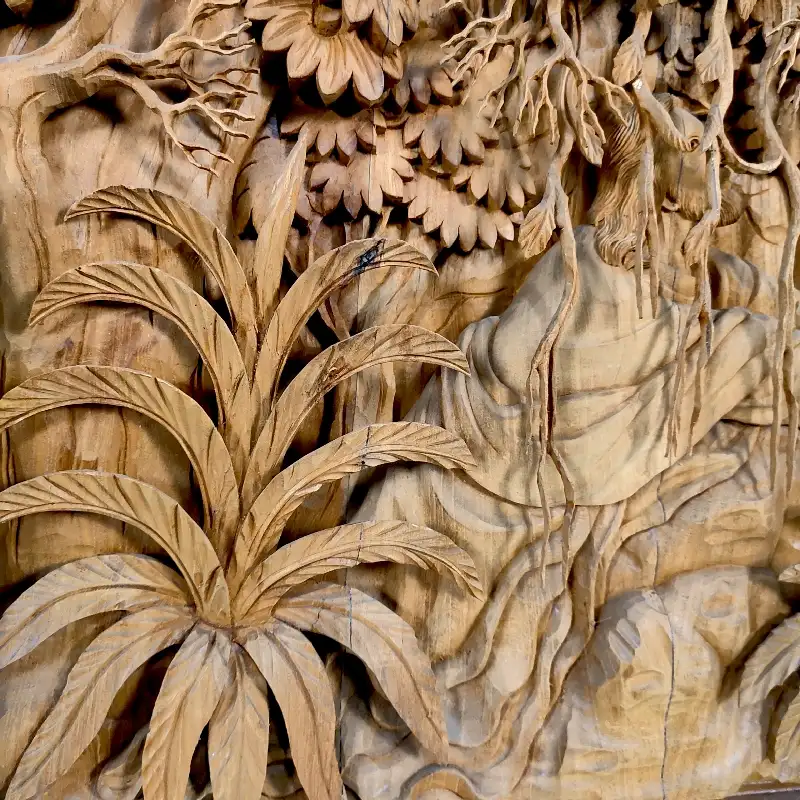 Панно Молитва Ісуса Христа (M-1) 62х81х12 тікове дерево Індонезія 