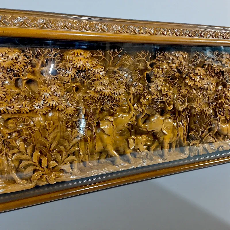 Панно дерев'яне Флора Фауна Сафарі (SF-1) 180х63 тік Індонезія