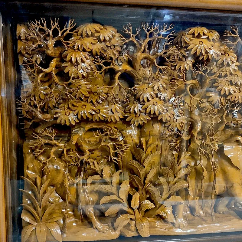 Панно дерев'яне Флора Фауна Сафарі (SF-1) 180х63 тік Індонезія