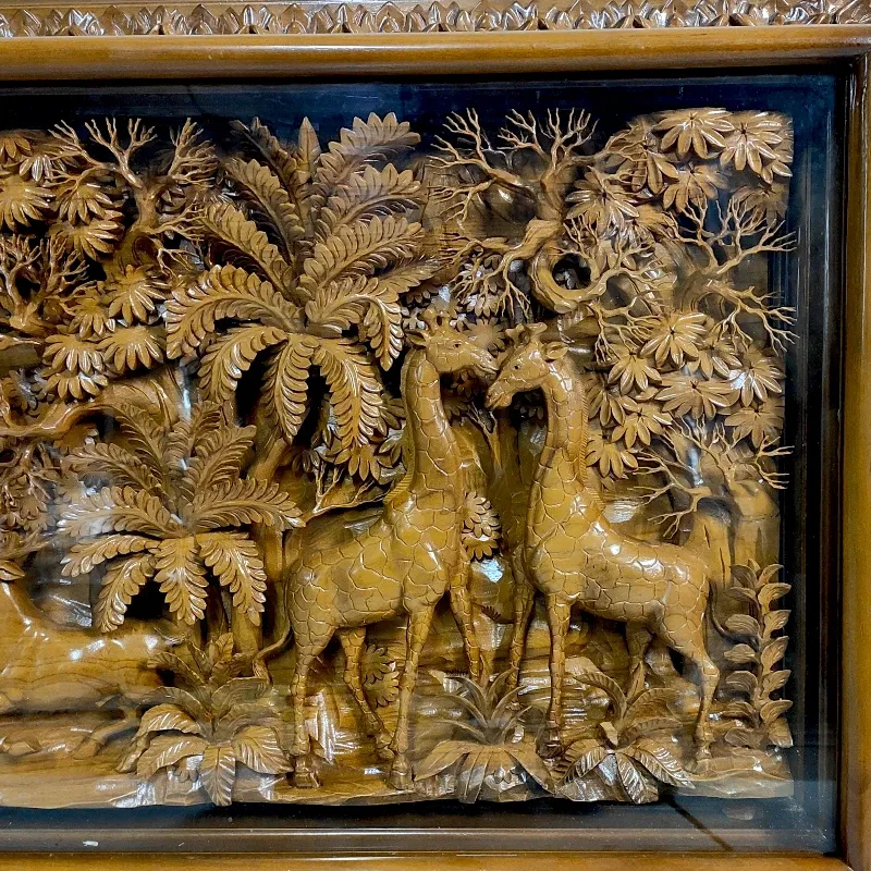 Панно дерев'яне Флора Фауна Сафарі (SF-1) 180х63 тік Індонезія