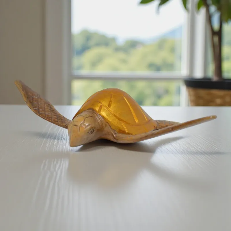 Статуетка Морська Черепаха тікове дерево 19х28х6 см Індонезія