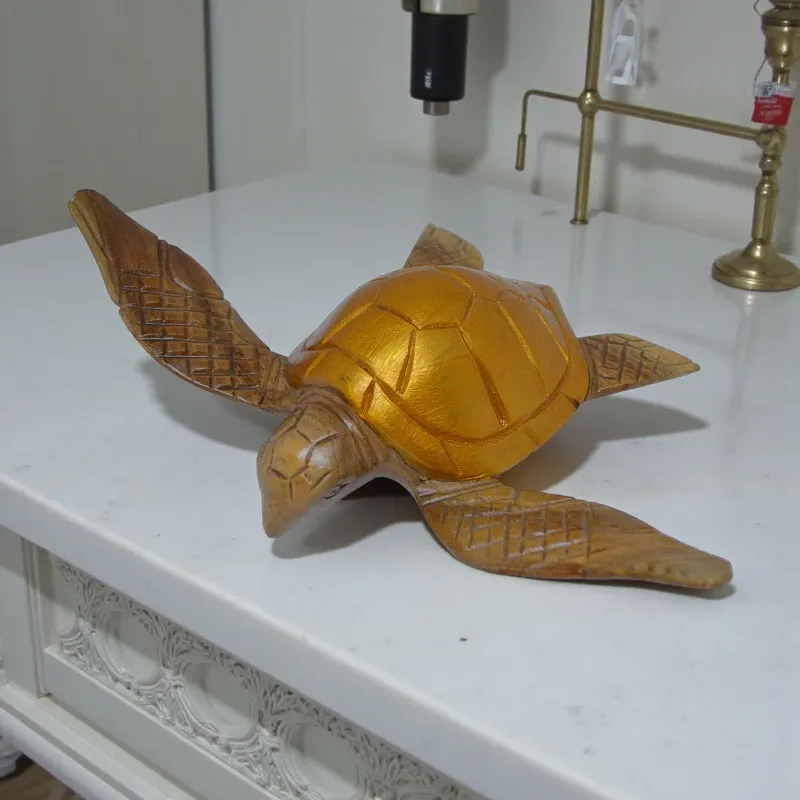 Статуетка Морська Черепаха тікове дерево 19х28х6 см Індонезія