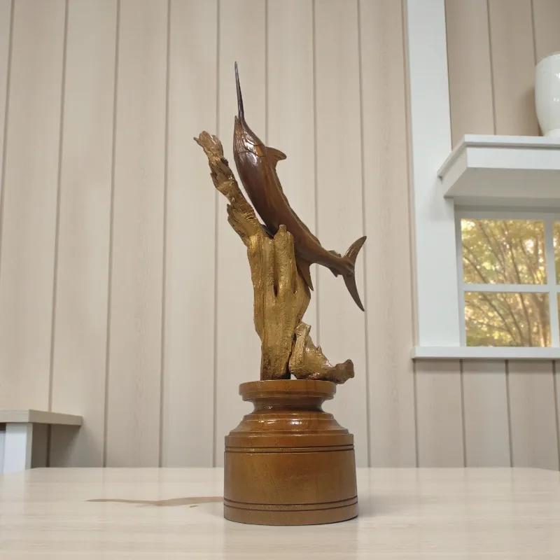 Статуетка Марлін у корязі (F-7) тікове дерево 19х33  Індонезія