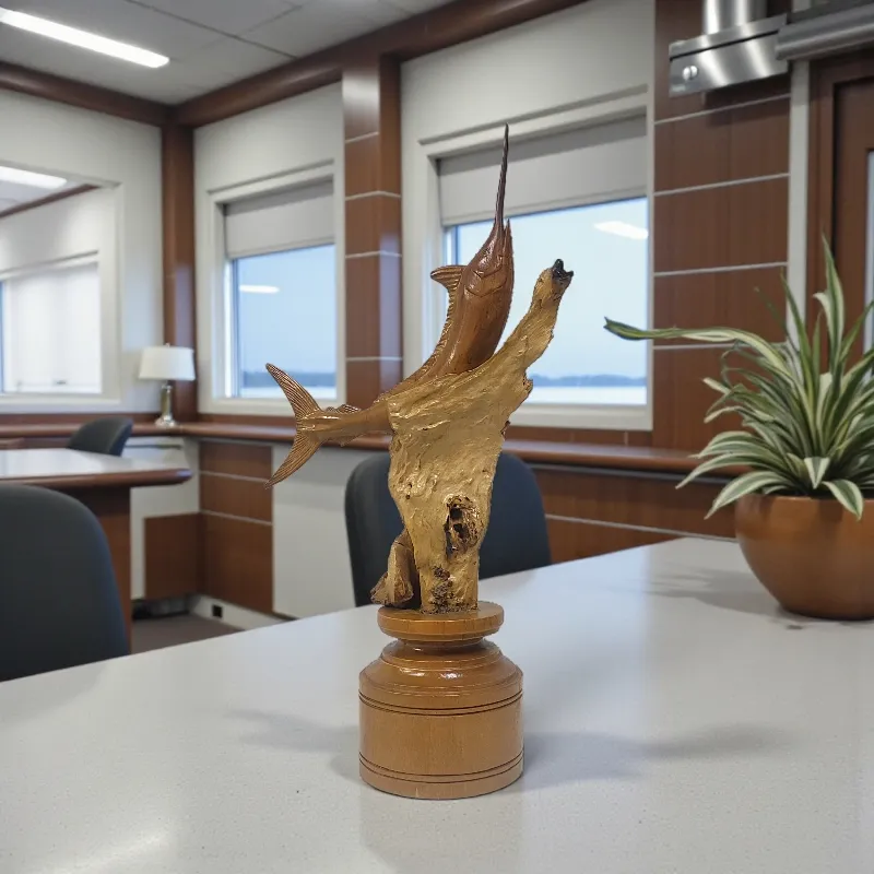 Статуетка Марлін у корязі (F-7) тікове дерево 19х33  Індонезія