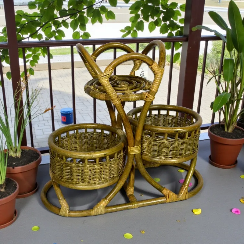 Підставка для квітів (P-09) на три горщика ротанг 70х30х60 Індонезія